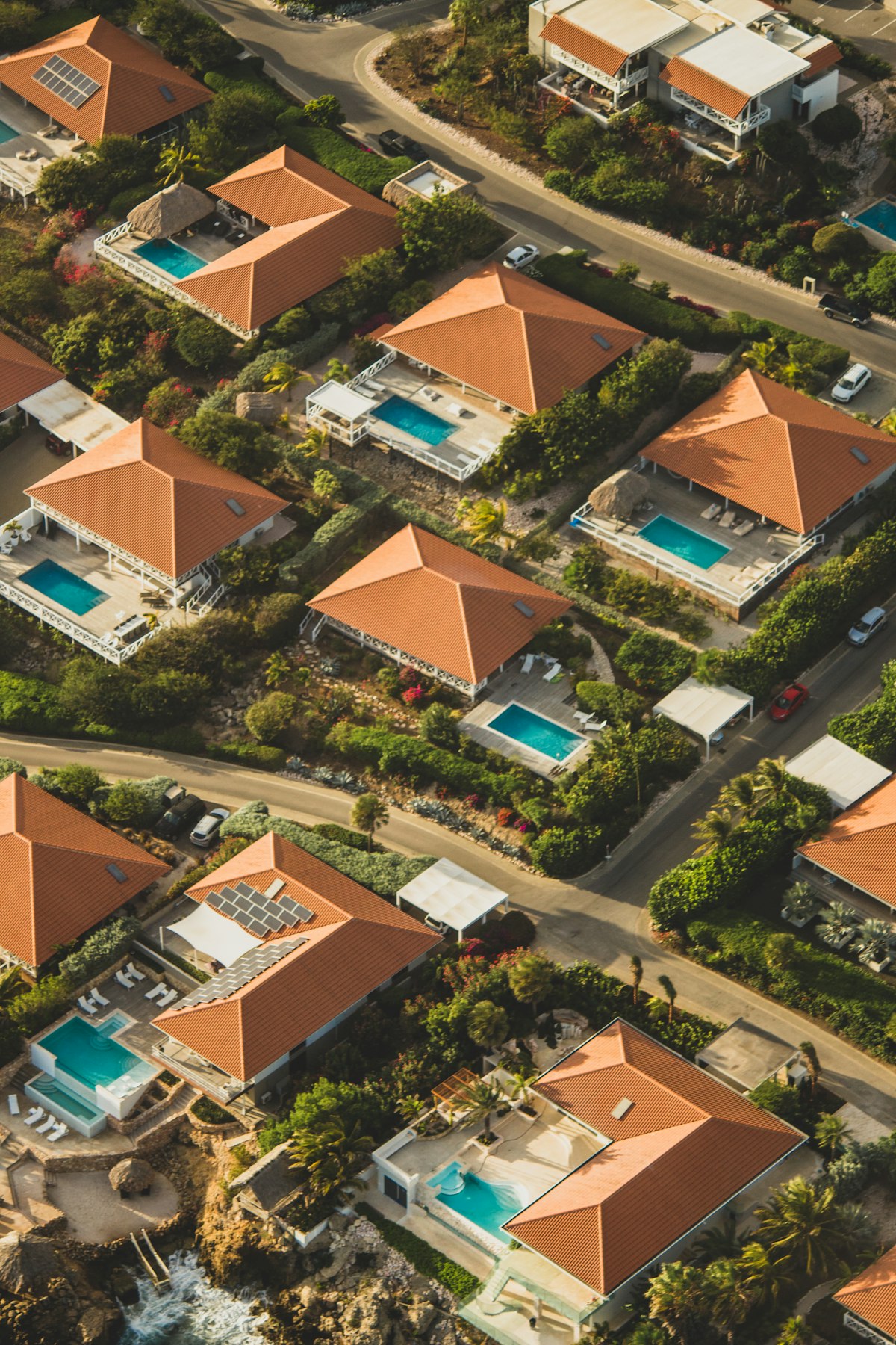 Aerial view of Boise Idaho neighborhoods and homes